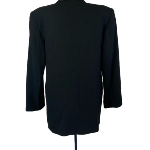 NEW VTG 100% Pure Wool Tuxedo Jacket Beaded Button Satin Lapel Luxury Lined - Picture 5 of 15